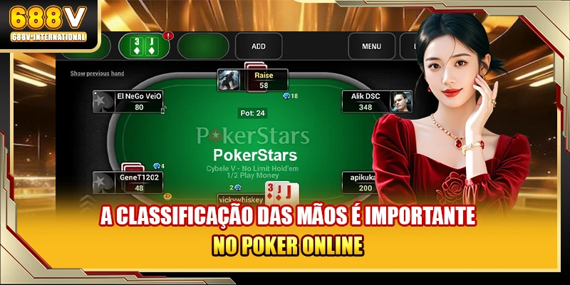 A classificação das mãos é importante no Poker online