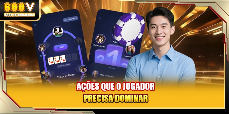 Ações comuns em um jogo de cartas